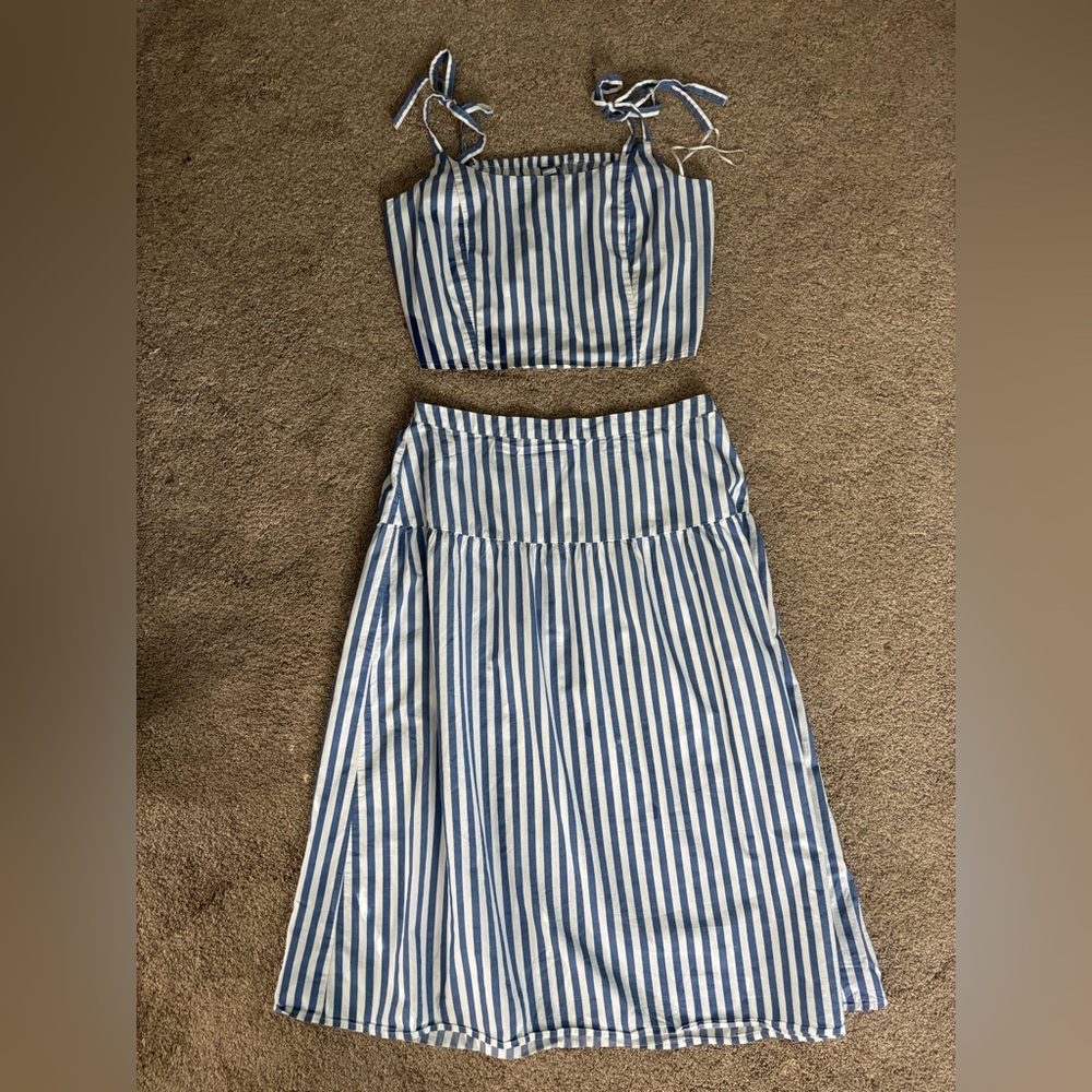 Old Navy Blue and White Striped Set